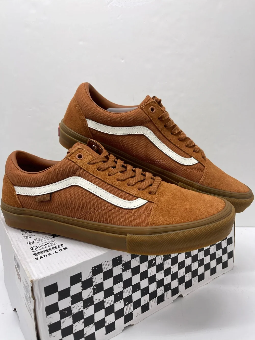Vans Brown Suede & Canvas Low Top Sneakers with White Stripe